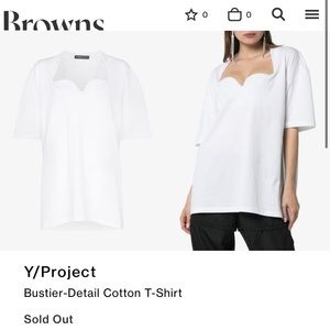 Y/project sweetheart / bustier t shirt. Built in bra. Navy size L